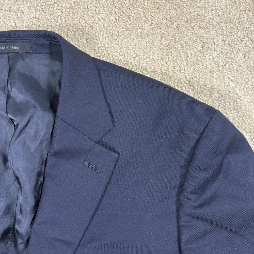 Lauren Ralph Lauren Jacket 44 Blue Polyester Two Button Navy Blazer
